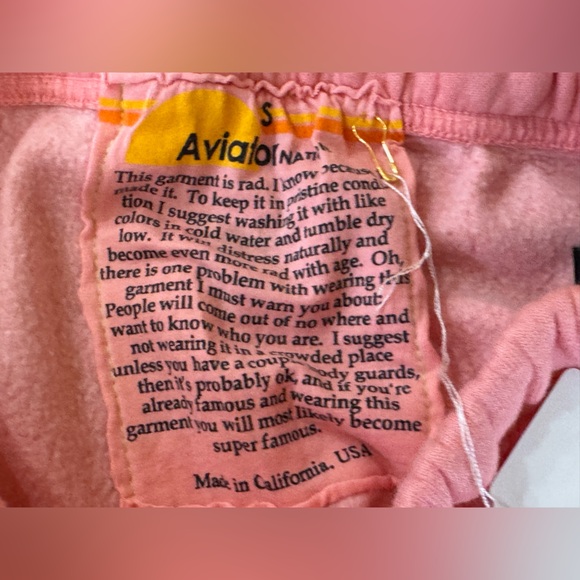 NWT AVIATOR NATION SWEAT SUIT SET HOODIE AND JOGGERS PINK 5 STRIPE - Picture 7 of 15